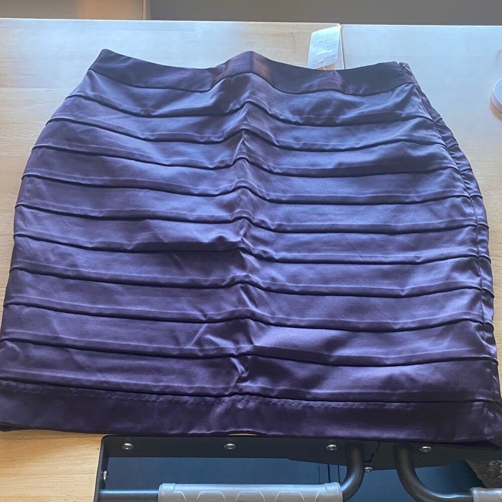 Forever 21 Purple Satin Ruched Panel Mini Skirt